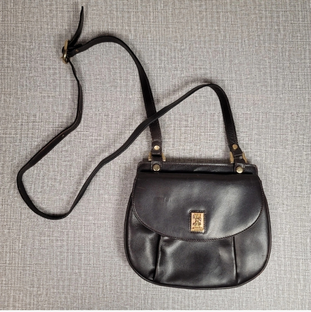 Vintage Burberry Shoulder Crossbody Pochette Brown Leather Bag RARE